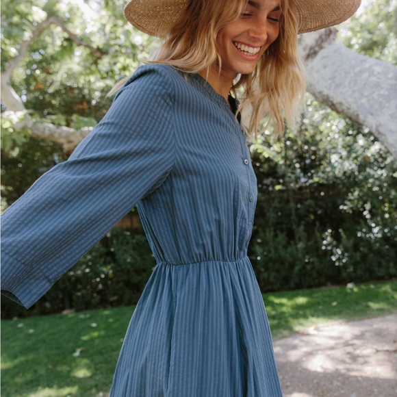 NWT! JENNI KAYNE Seersucker Shirt Dress in Ink - S - Picture 4 of 7